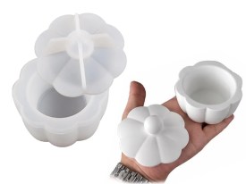 Molde silicona mini alhajero flor